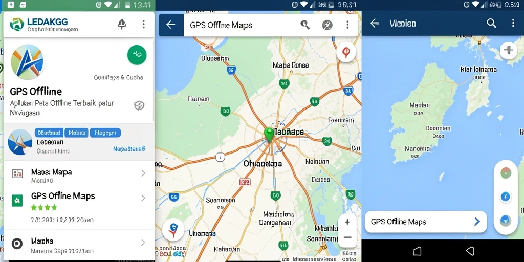 Antarmuka aplikasi LEDAKGG yang jelas dan ramah pengguna untuk GPS Offline Maps.