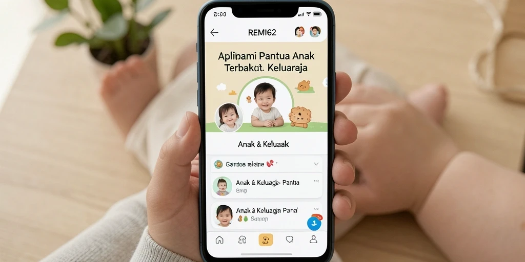 Antarmuka aplikasi REMI62 yang mudah digunakan untuk pantau anak.
