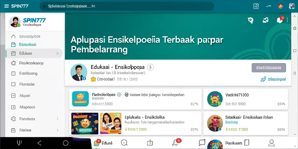 Tampilan antarmuka aplikasi SPIN777 yang informatif dan interaktif.