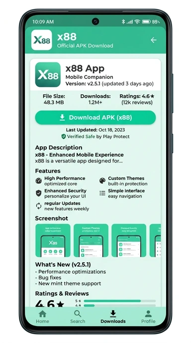 Tampilan halaman APK x88